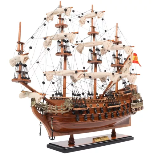 Machetă navala Giftdeco SF45R, plastic, metal și lemn, înălțime 45,7 cm, lățime 17,8 cm, stil nautic
