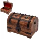 Cutie cadou Giftdeco DNU-016A, lada pentru comori, lemn si metal, 15,5 x 10,5 x 11 cm