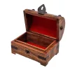 Cutie cadou Giftdeco DNU-016A, lada pentru comori, lemn si metal, 15,5 x 10,5 x 11 cm
