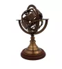 Astrolab decorativ Giftdeco AMG140, alama si lemn, auriu, 21 cm