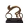 Figurină decorativa Giftdeco VB26/9, alamă, metal și lemn, înălțime 18 cm, lățime 19 cm, stil industrial, minimalist, modern