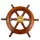 Timonă decorativa Giftdeco SW10/12, alamă și lemn, diametru 30 cm, stil retro, nautic