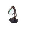 Lupă reglabilă Giftdeco MFS312/4, alamă, sticlă și lemn, 20 cm