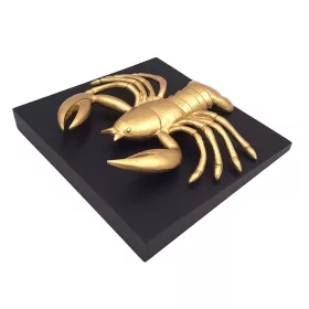   Figurină decorativa Divine Dekor CAN2, aluminiu și lemn, 29 x 27,5 x 9 cm, stil glamour