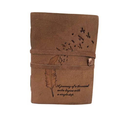 Jurnal Giftdeco AH04, piele de bivol, inscriptie motivanta, 200 pagini, 18 x 13 cm, stil vintage