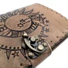 Jurnal Giftdeco AH05, piele de capra si metal, soare si luna, 200 pagini, 18 x 13 cm, stil vintage