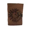 Jurnal Giftdeco AH05, piele de capra si metal, soare si luna, 200 pagini, 18 x 13 cm, stil vintage