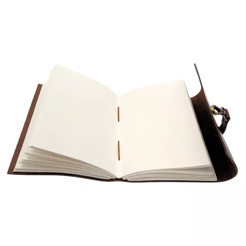 Jurnal Giftdeco AH06, piele de bivol și metal, 20 x 15 cm, stil retro, vintage, clasic