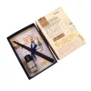 Set de caligrafie Giftdeco 5422 cu doua penite, calimara si cutie cadou, 12,5 x 8,5 x 3 cm