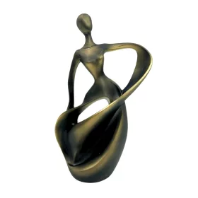   Figurină dansatoare Giftdeco E44446, rășină, auriu antichizat, 14,1 x 6,8 x 24,2 cm