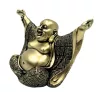 Figurină Buddha vesel Giftdeco 4406FJH, rășină, auriu-negru, 17,1 x 8,6 x 11,6 cm