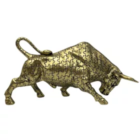   Figurină taur Giftdeco 43111Y1, rășină, auriu-negru, 33,3 x 10,4 x 16,3 cm