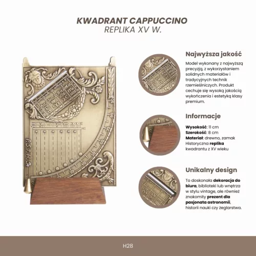 Obiect decorativ Hemisferium H28, aluminiu și lemn, înălțime 11 cm, stil retro, vintage, nautic