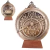 Astrolab decorativ Hemisferium H35, lemn, înălțime 24,5 cm, diametru 20 cm, stil modern, renaștere