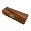 Fluier de comandă decorativ Giftdeco NC103186, alamă și cutie din lemn, 12,5 cm