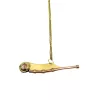 Fluier de comandă decorativ Giftdeco NC103186, alamă și cutie din lemn, 12,5 cm