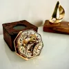 Busolă Giftdeco CSDO343/3, alamă și piele, 8 x 3,5 cm, stil retro, vintage, nautic