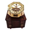 Busolă Giftdeco CSDO343/3, alamă și piele, 8 x 3,5 cm, stil retro, vintage, nautic