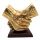 Figurină strângere de mână Giftdeco DD-20DA, metal și lemn, 17 x 16 x 9 cm