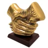 Figurină strângere de mână Giftdeco DD-20DA, metal și lemn, 17 x 16 x 9 cm