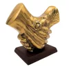 Figurină strângere de mână Giftdeco DD-20DA, metal și lemn, 17 x 16 x 9 cm