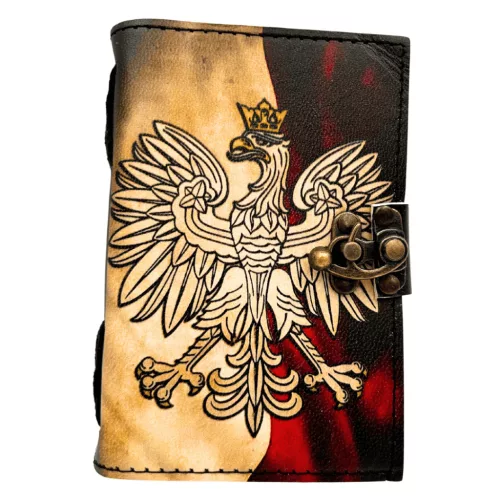 Jurnal Giftdeco AH13, piele de capra și metal, 15 x 10 cm, stil retro, vintage