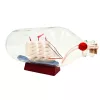 Corabie decorativă Giftdeco MA2036, sticlă și lemn, stil nautic