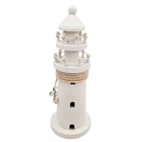 Far decorativ Giftdeco DT2509 din lemn, 9,5 x 9,5 x 25 cm, stil nautic