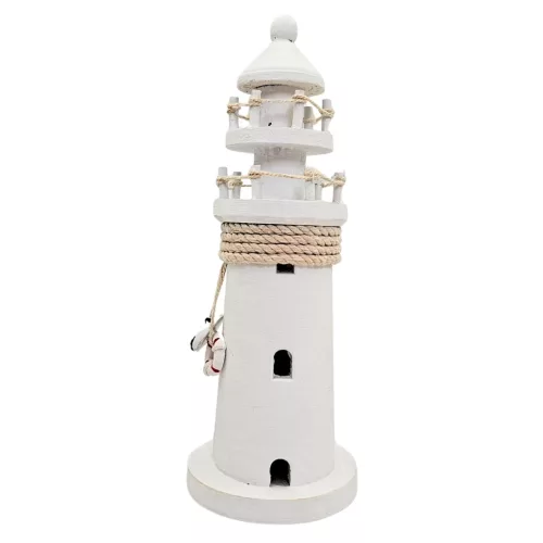 Far decorativ Giftdeco DT2509 din lemn, 9,5 x 9,5 x 25 cm, stil nautic
