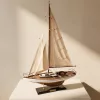 Model iaht cu vele Giftdeco 50445 – 45 x 13 x 66 cm, decor nautic