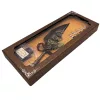 Set caligrafie Giftdeco EE5, pană de gâscă gri, 6 penițe și cerneală 15 ml