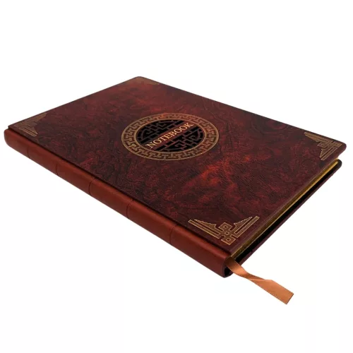 Caiet premium Giftdeco EE1, copertă din lemn, format A5, 108 pagini, maro