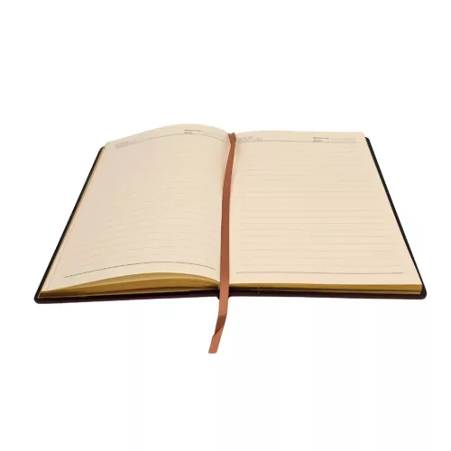 Caiet premium Giftdeco EE1, copertă din lemn, format A5, 108 pagini, maro