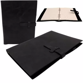 Jurnal A5 Giftdeco EE4 din piele naturala, negru, stil retro