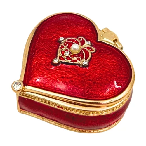 Cutie pentru bijuterii Giftdeco B0767-06RD, metal, 4,4 x 4 x 2 cm