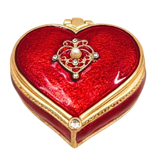 Cutie pentru bijuterii Giftdeco B0767-06RD, metal, 4,4 x 4 x 2 cm