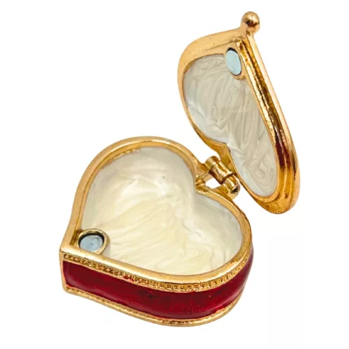Cutie pentru bijuterii Giftdeco B0767-06RD, metal, 4,4 x 4 x 2 cm