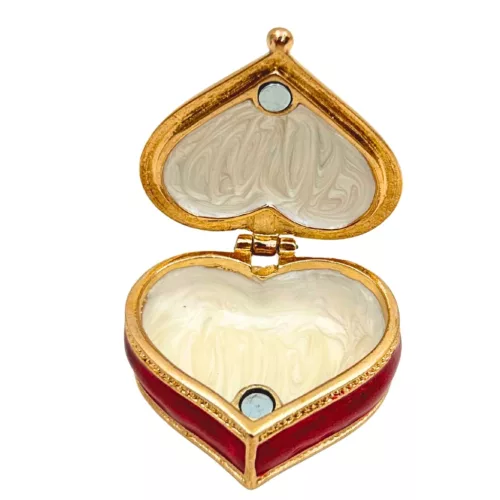 Cutie pentru bijuterii Giftdeco B0767-06RD, metal, 4,4 x 4 x 2 cm