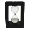 Set de birou Giftdeco 121W cu clepsidră 3 minute și suport pentru pixuri, MDF și sticlă