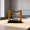 Pendul Newton decorativ Giftdeco YG130 – oțel și lemn, 15,5 x 14 x 13,5 cm