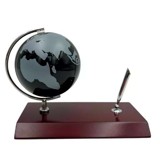 Set de birou Giftdeco WBK – glob din sticlă și suport pix