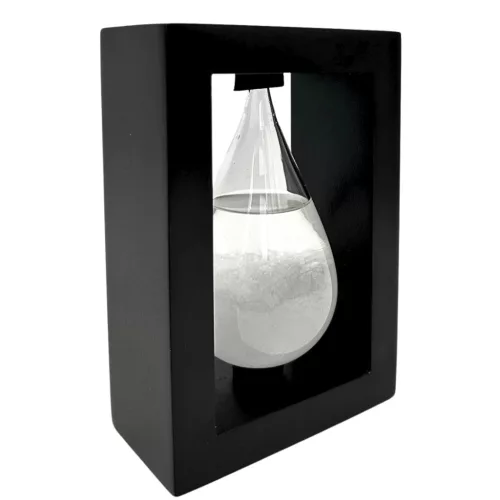 Barometru Fitzroy Giftdeco BAW1, sticlă și MDF negru, 14 cm
