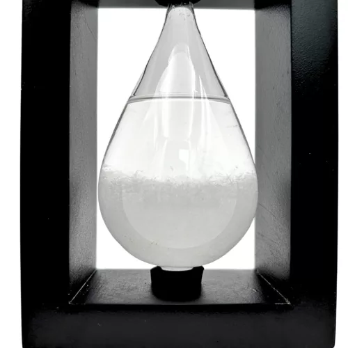 Barometru Fitzroy Giftdeco BAW1, sticlă și MDF negru, 14 cm
