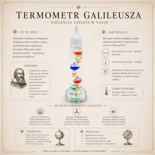 Termometru Galilei Giftdeco GA10, sticla, 15 cm