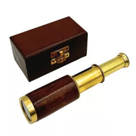   Lunetă Giftdeco HT06, alamă și lemn, lungime 7,8 cm, stil retro, vintage, nautic