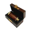 Lunetă Giftdeco HT06, alamă și lemn, lungime 7,8 cm, stil retro, vintage, nautic