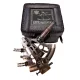 Sextant decorativ Giftdeco ST003 din alamă și piele, 13 x 12 x 6 cm