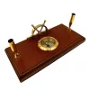 Busolă Giftdeco TT019, alamă și lemn, 21 x 10,5 x 7,3 cm, stil retro, vintage, nautic