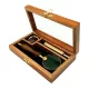Lupă Giftdeco NC2677AZ, alamă, sticlă și lemn, lungime 17 cm, diametru 4 cm, stil retro, vintage, colonial