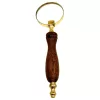 Lupă Giftdeco NC2677AZ, alamă, sticlă și lemn, lungime 17 cm, diametru 4 cm, stil retro, vintage, colonial